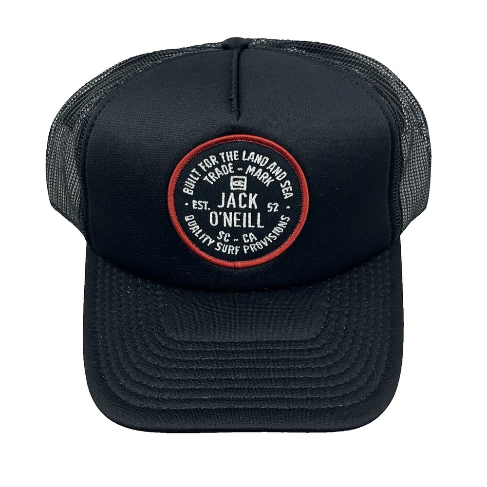 O'Neill Trucker Hat Cap Snapback Black Mesh Skate Skateboards Surf Patch Jack